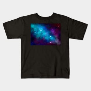 Cyan Galaxy Kids T-Shirt